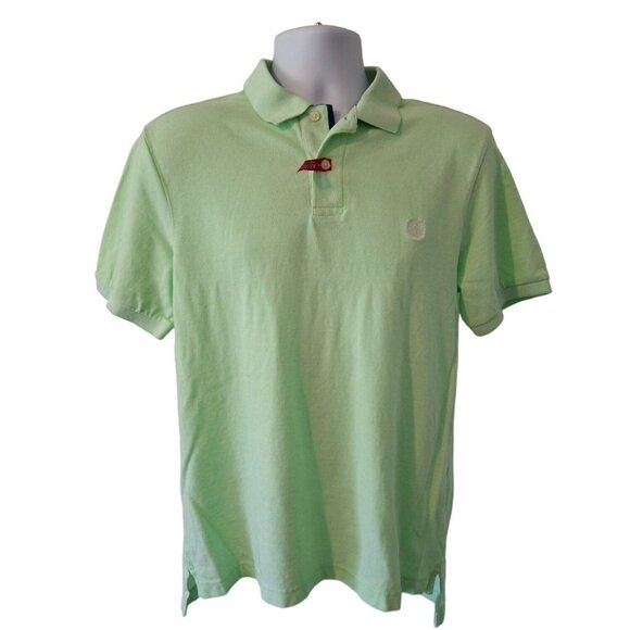 Chaps Mens  Polo Shirt Medium LGreen Natural Stretch Cotton Casual Preppy - Picture 1 of 8